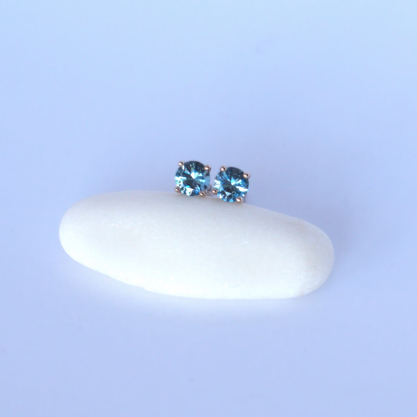 Boucles d'oreilles Puces Aigues-Marines | Collection Joaillerie