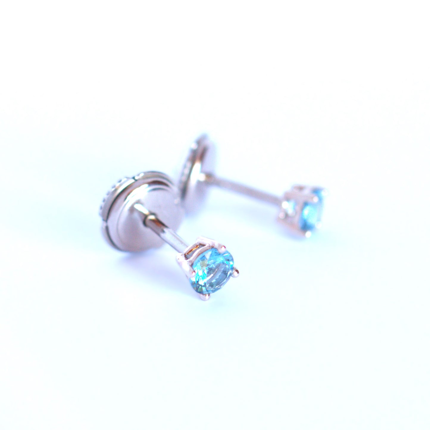 Boucles d'oreilles Puces Aigues-Marines | Collection Joaillerie