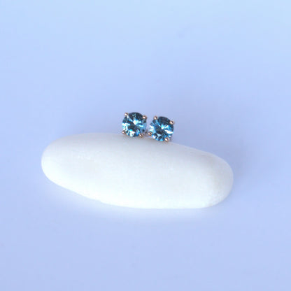 Boucles d'oreilles Puces Aigues-Marines | Collection Joaillerie