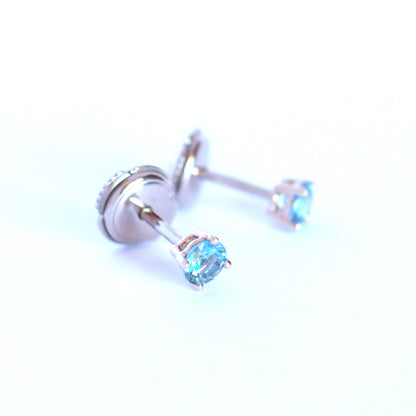 Boucles d'oreilles Puces Aigues-Marines | Collection Joaillerie
